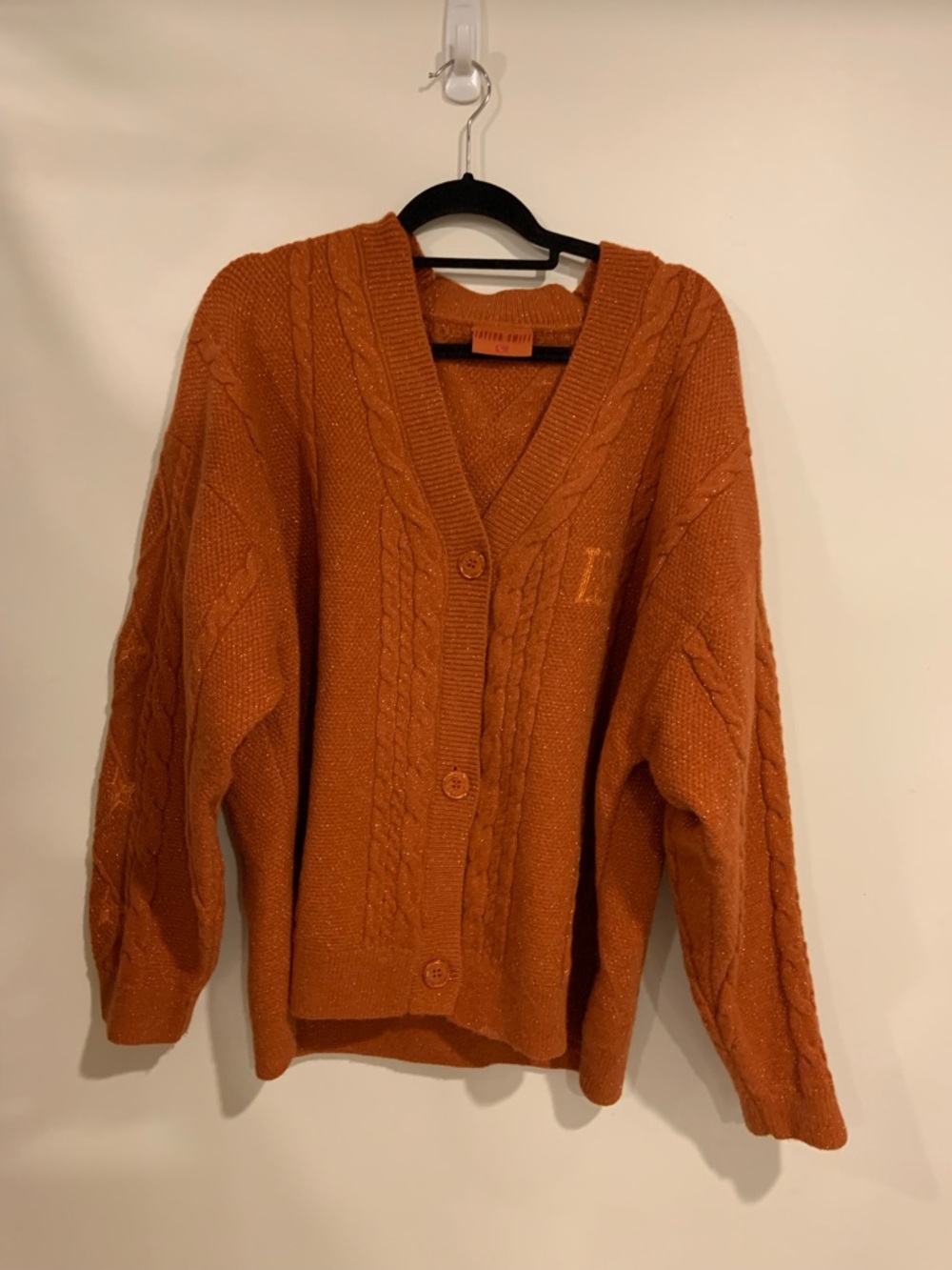 Taylor Swift The Life of a Showgirl Cardigan in Sparkly Orange - Picture 4 of 7